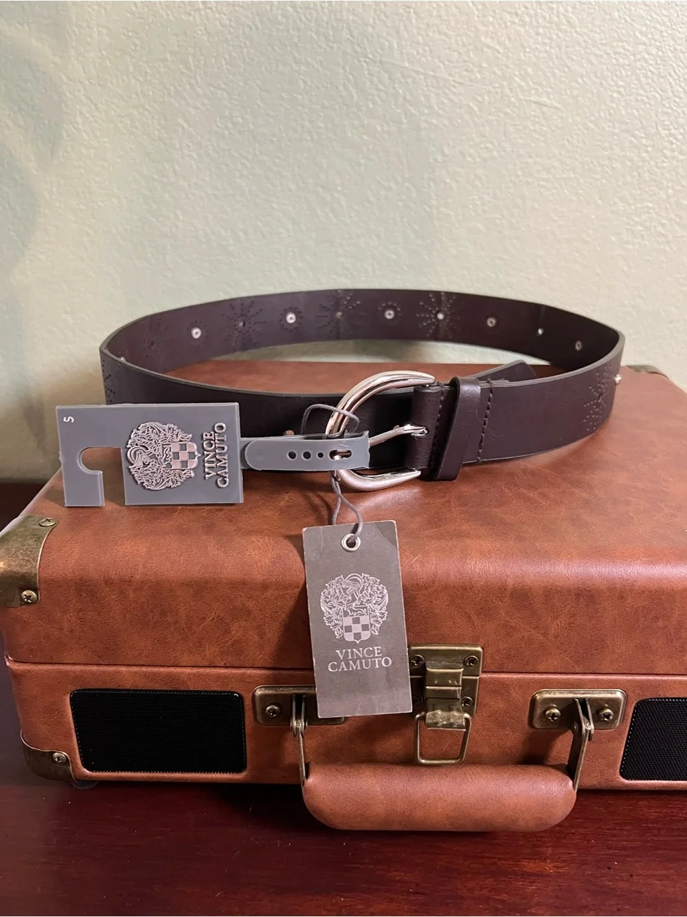 New Vince Camuto Chocolate Brown Belt Size Small